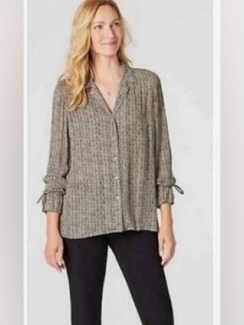 J. Jill Button Down Tie Long Sleeve Blouse size 2X